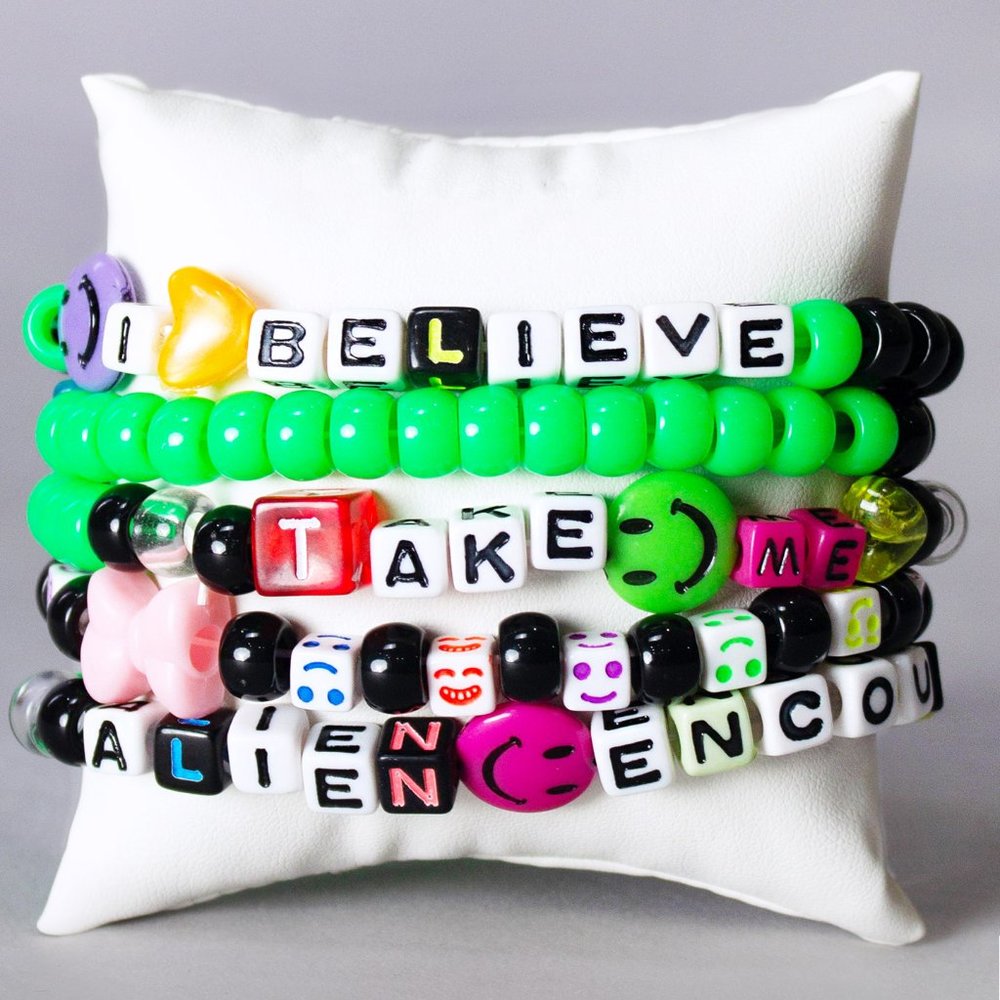 LASR Close Encounter UV Reactive 5PC Stacked Rave Kandi Bracelet